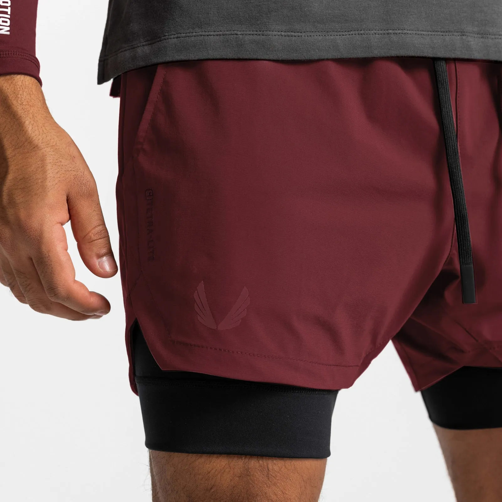 0622. TETRA-LITE™ 5" Liner Short - Crimson Red/Black