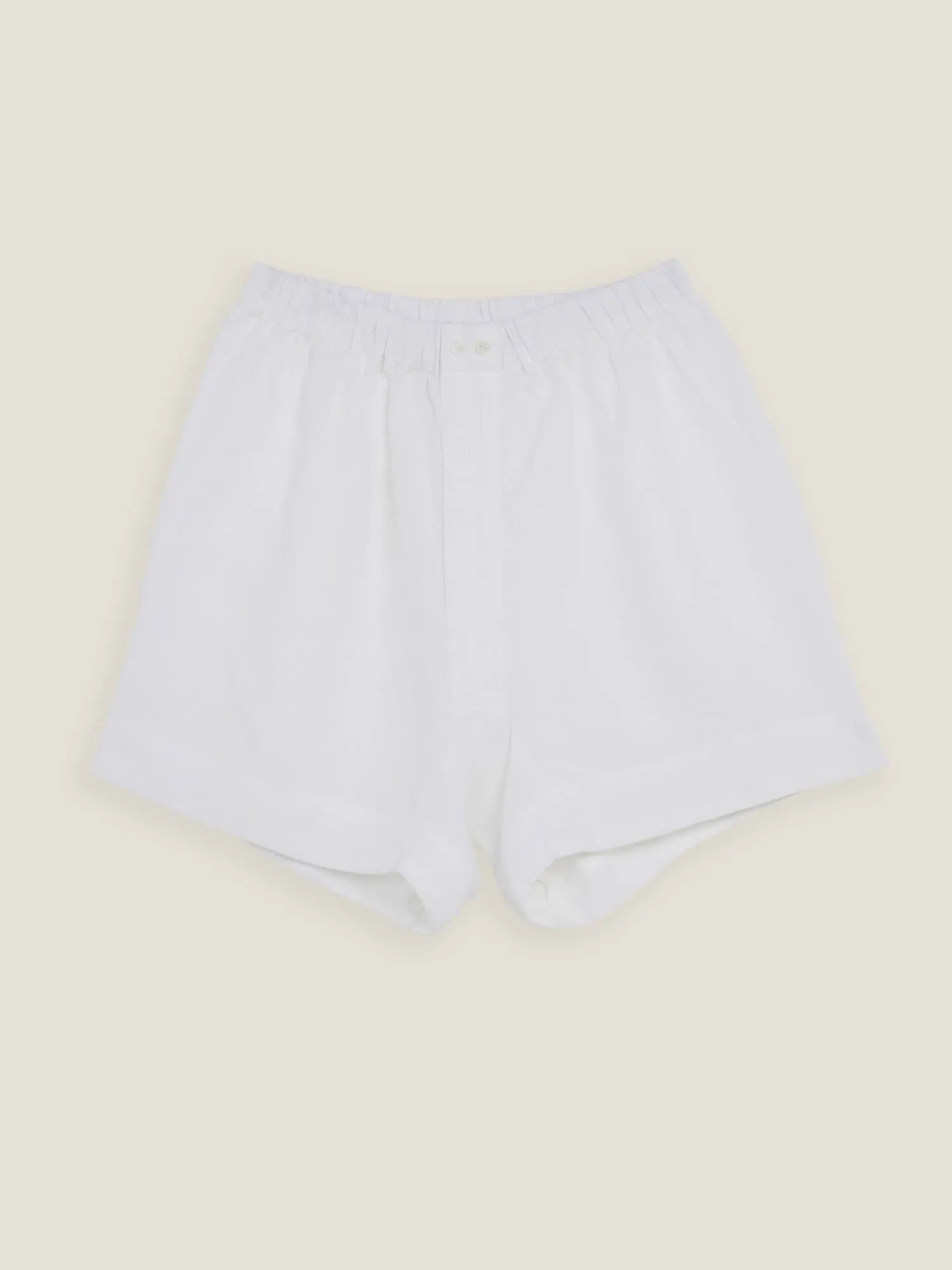 100% Linen shorts in White
