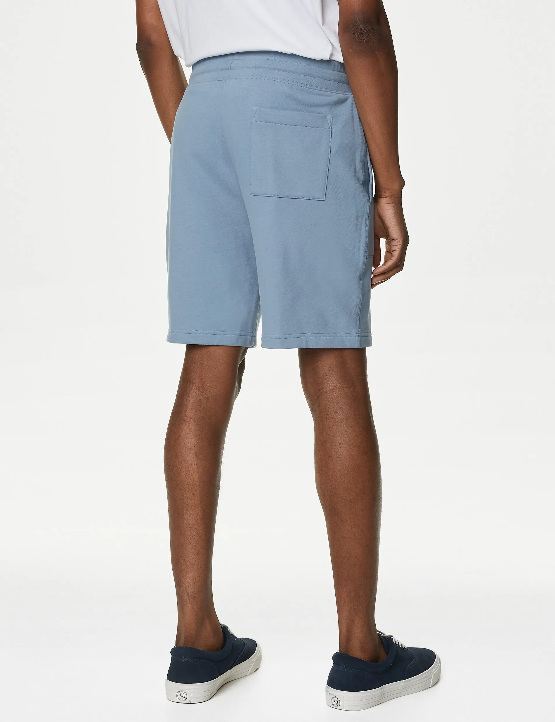 2 pairs of Marks & Spencer pure cotton jersey shorts, blue mix
