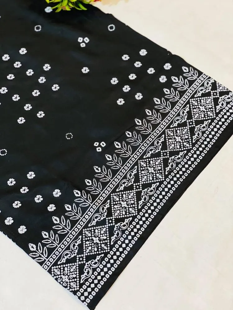2 pcs women Stitched linen print suit