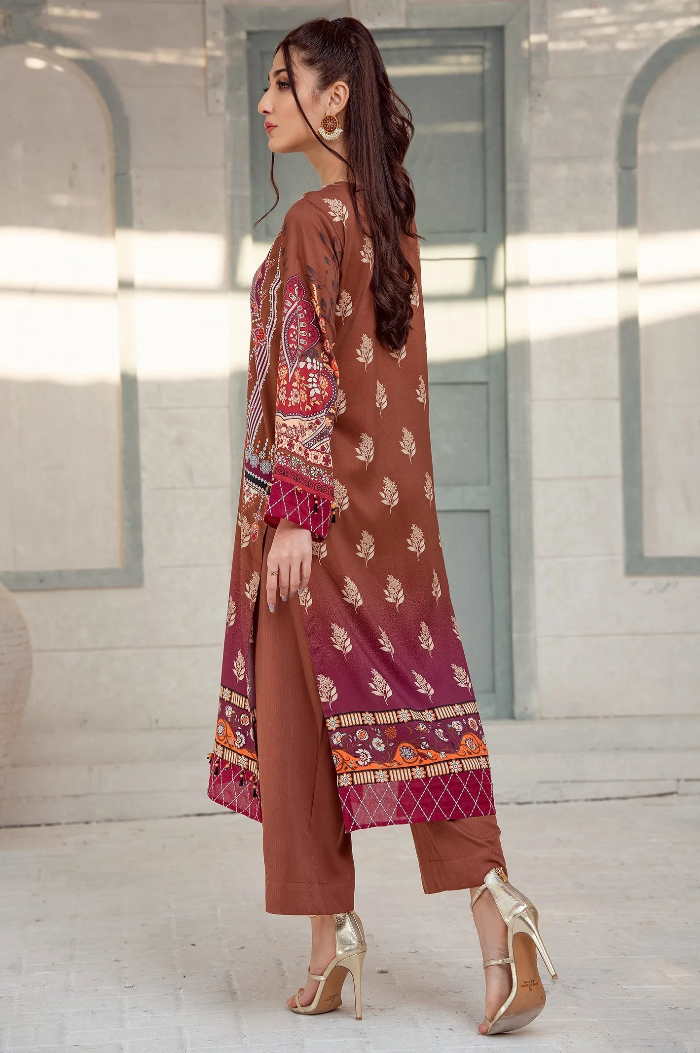 2PC Unstitched Marina Embroidered Printed