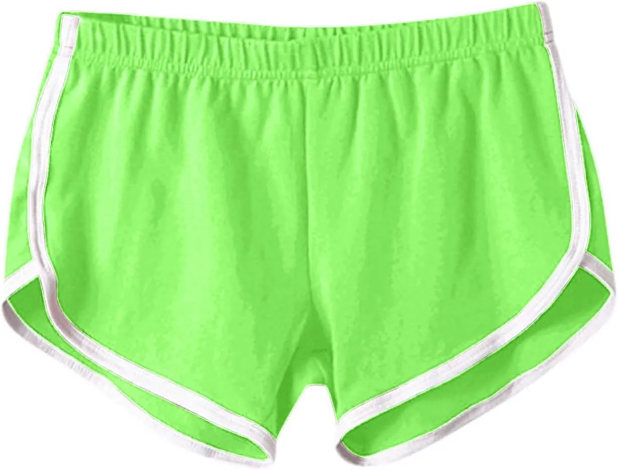 4 Pack Athletic Shorts for Women, Summer Dolphin Yoga Sweat Shorts Elastic Waist Workout Running Cycling Short Pants