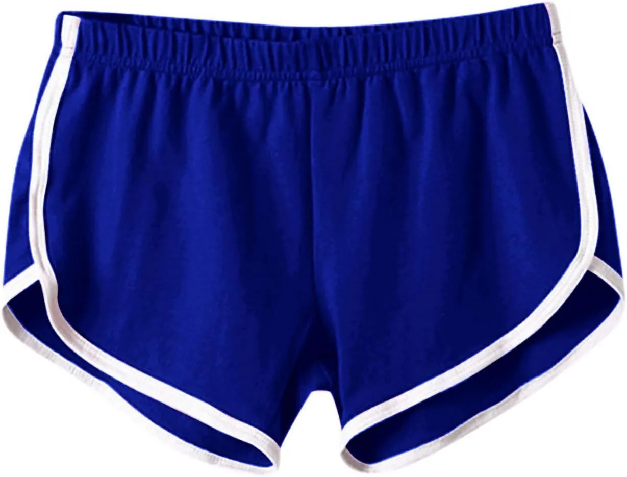 4 Pack Athletic Shorts for Women, Summer Dolphin Yoga Sweat Shorts Elastic Waist Workout Running Cycling Short Pants