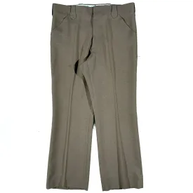 70s Tan Polyester Flares- 35x30