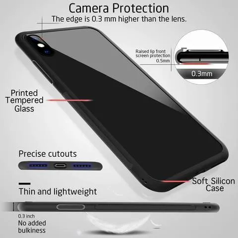 Abstract Arrow Pattern Glass Case For iPhone XS