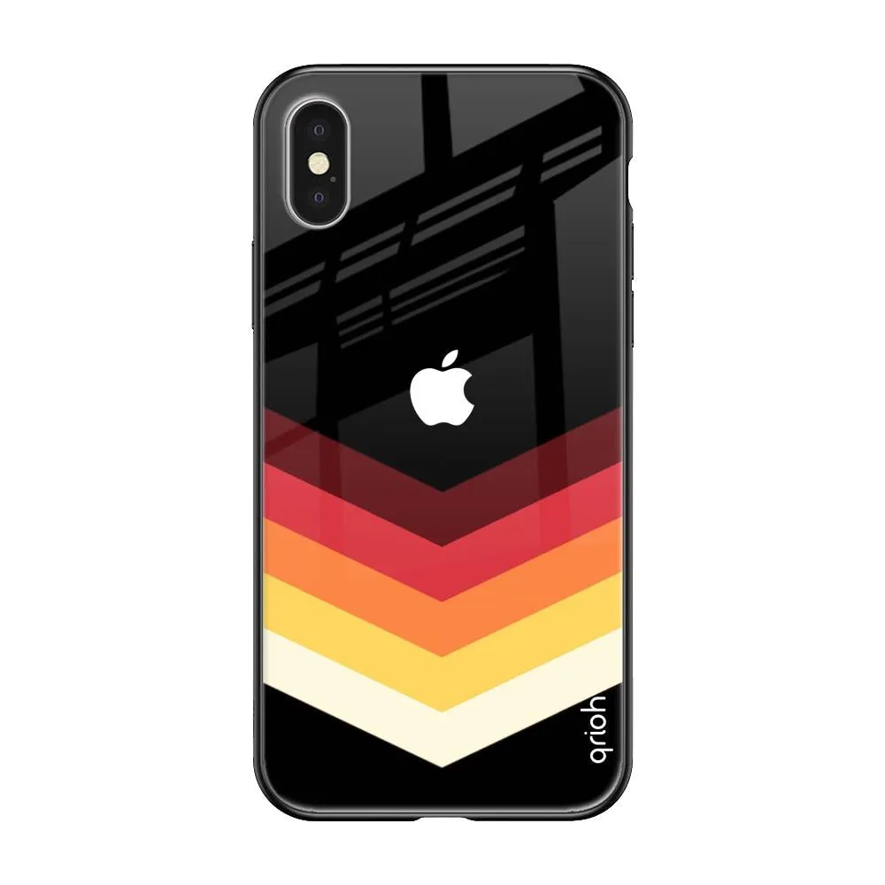 Abstract Arrow Pattern Glass Case For iPhone XS