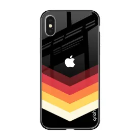 Abstract Arrow Pattern Glass Case For iPhone XS