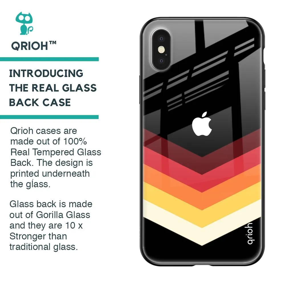 Abstract Arrow Pattern Glass Case For iPhone XS