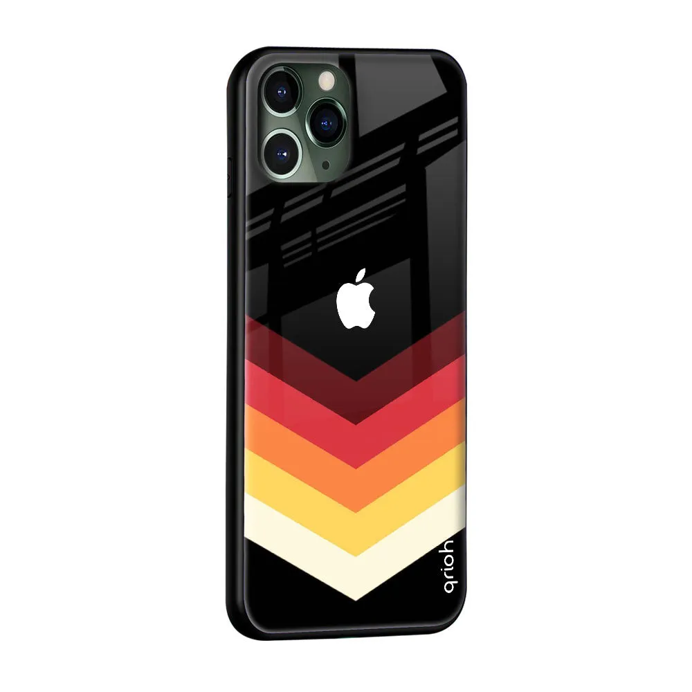 Abstract Arrow Pattern Glass Case For iPhone XS