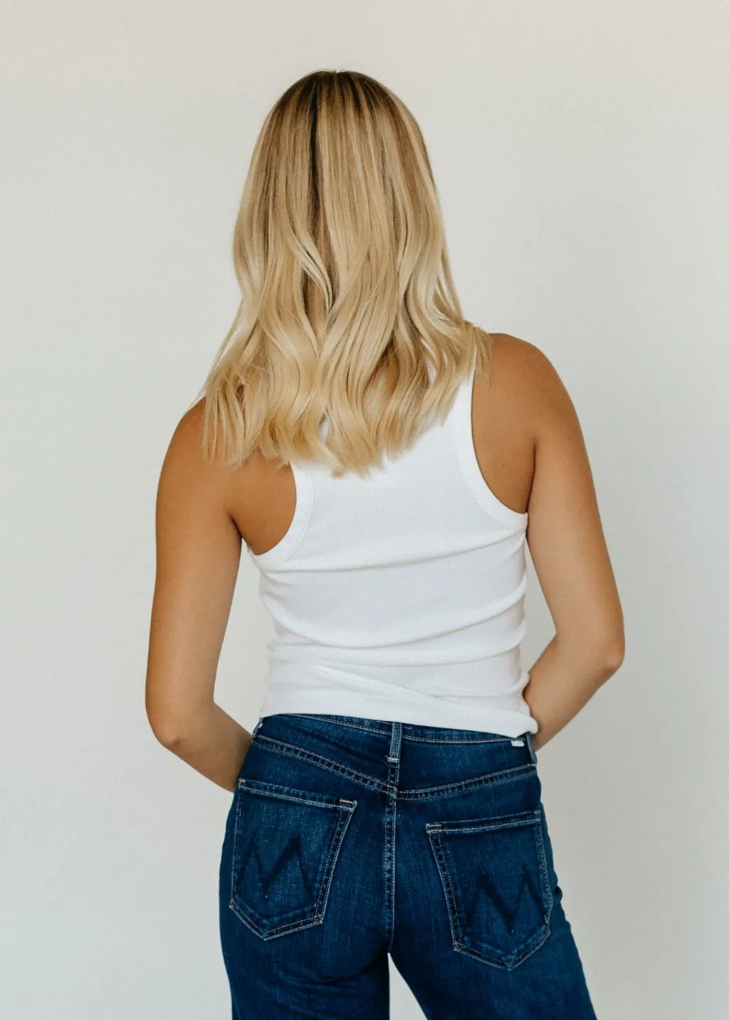 AGOLDE Womens Poppy Tank Top - Classic White Essential