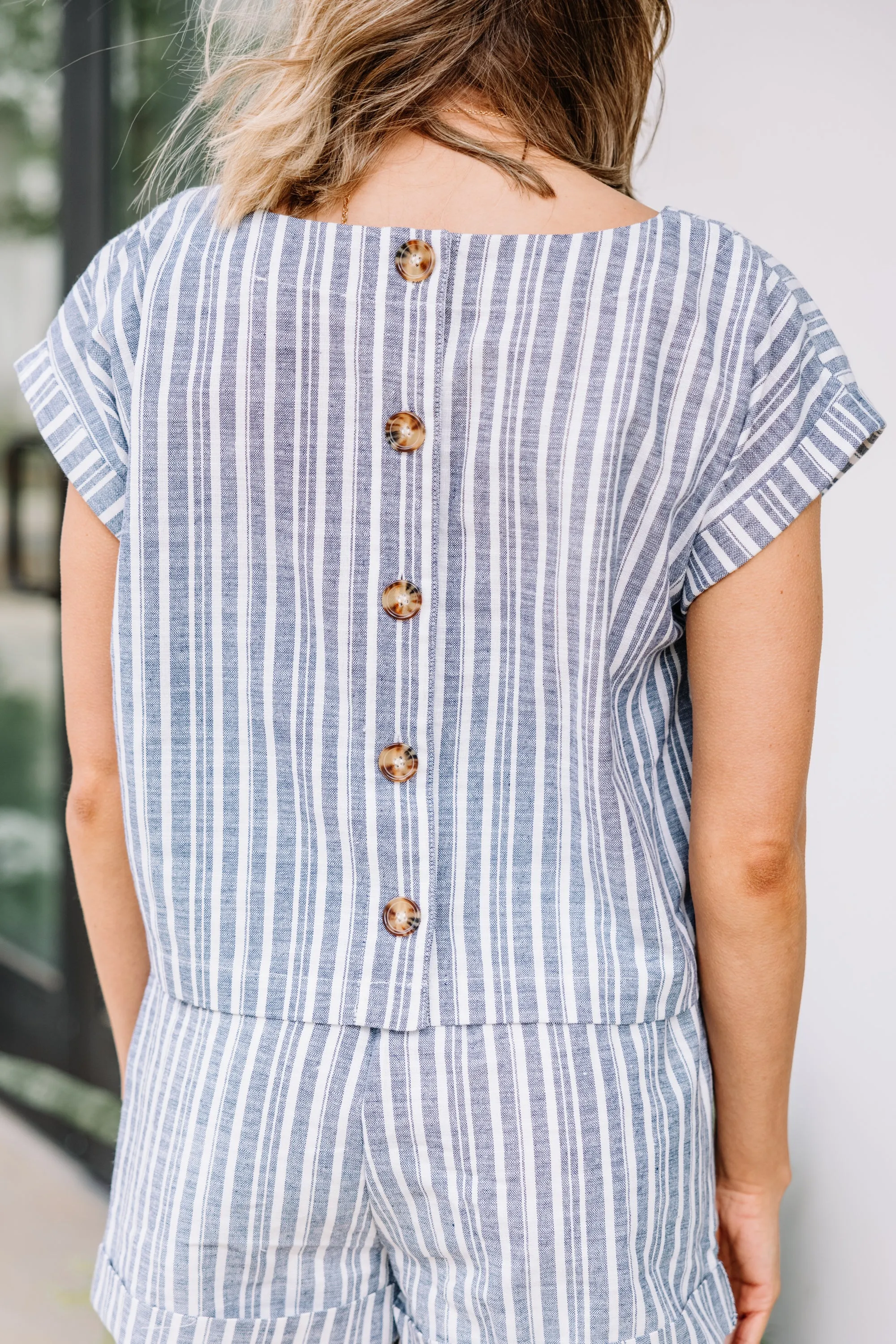 All You Do Navy Blue Striped Top