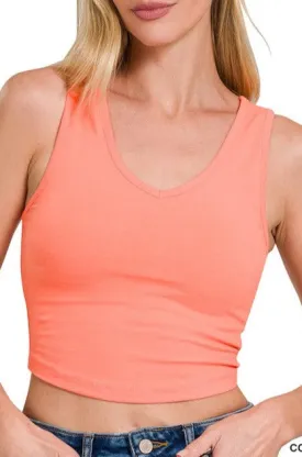 Amelie Crop Tank - Coral