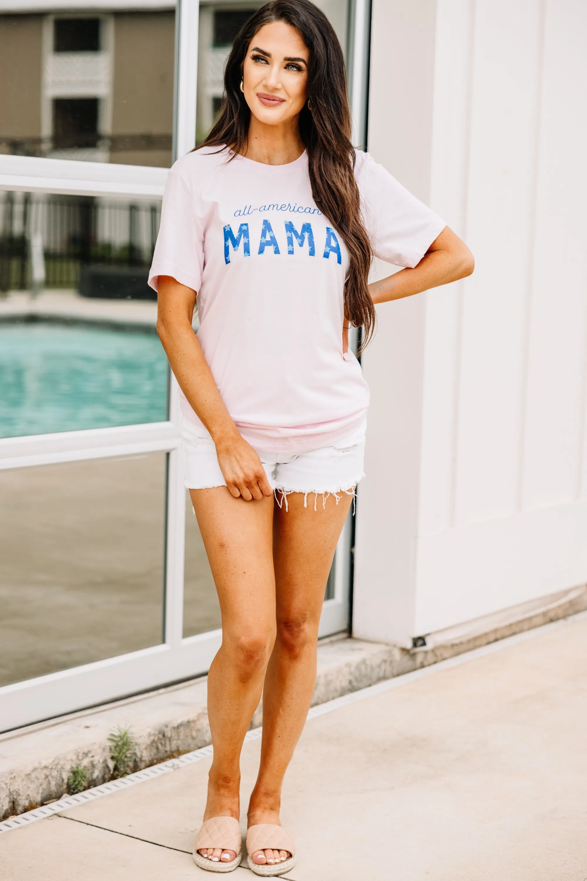 American Mama Baby Pink Graphic Tee