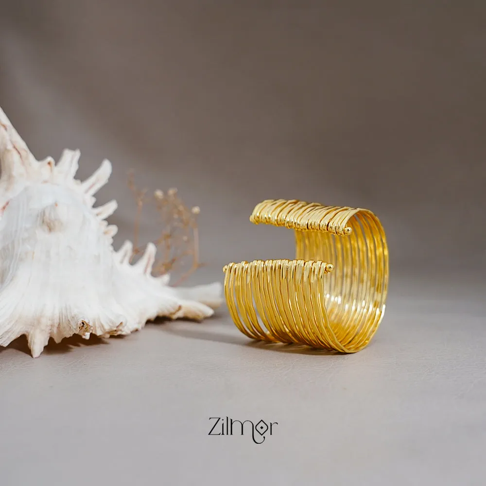 AS101117 -  Gold Toned Contemporary Adjustable Bangle