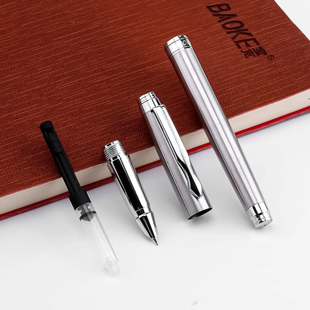 Baoke  0.7mm Black Ink Metal Shenbao Signature Fountain Pen