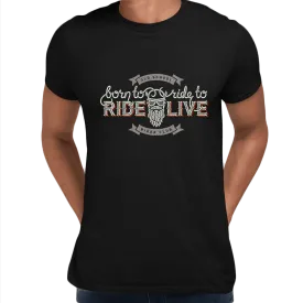 Beard Harley Biker Born to ride, ride to live Crew Neck T-shirt & Tank Top