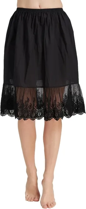 BEAUTELICATE Skirt Extender with Lace Trim Vintage Underskirt 100% Cotton Half Slip