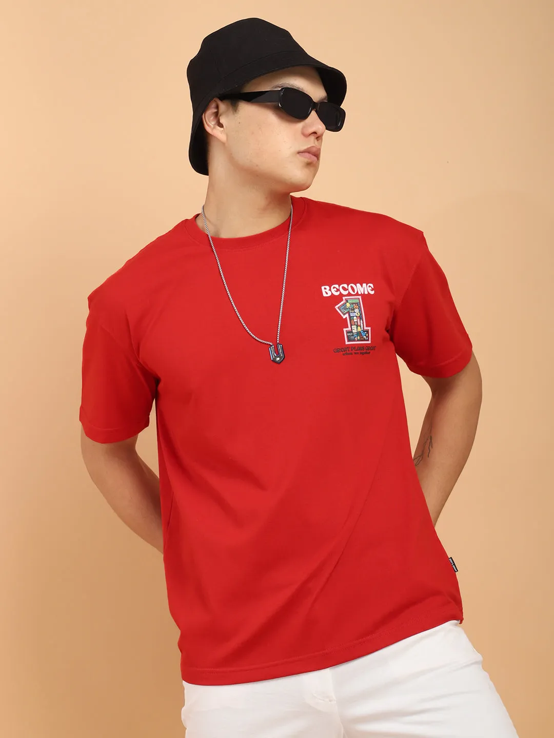 Become One Oversized Red T-Shirt