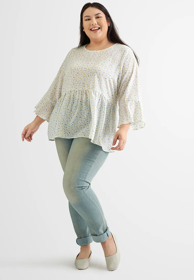 Blake Bell Sleeve Printed Blouse