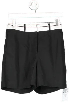 boohoo Black Tall Reverse Waistband Tailored Shorts UK 6