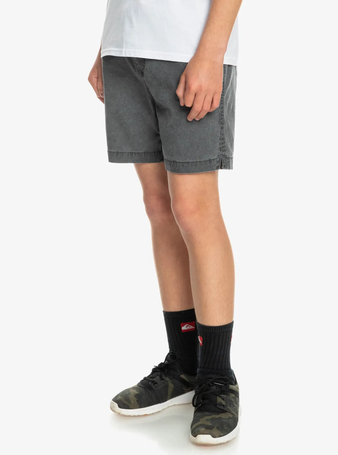 Boys 8-16 Taxer 15" Elastic Waist Shorts - Black