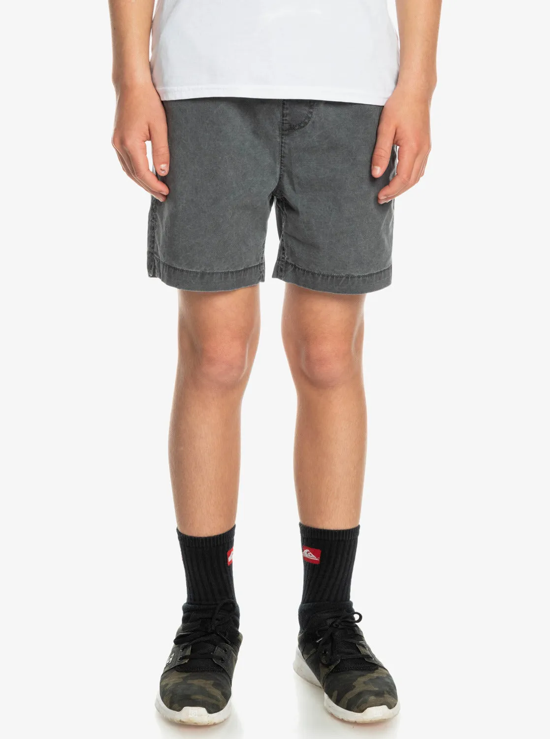Boys 8-16 Taxer 15" Elastic Waist Shorts - Black