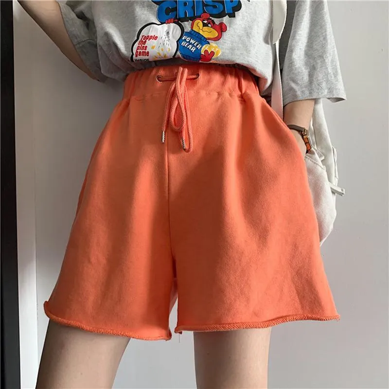 Bright Colors Elastic Waist Comfy Loose Shorts