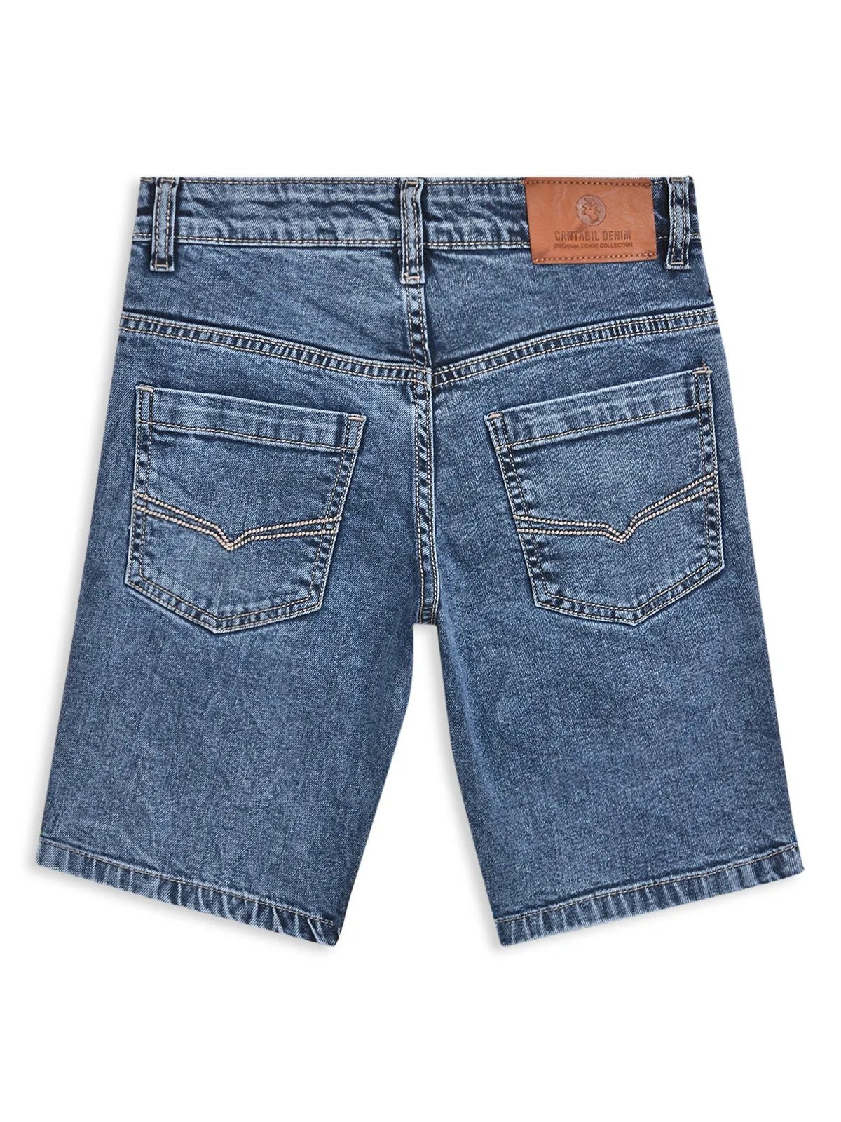 Cantabil Boy's Denim Helium Wash Shorts