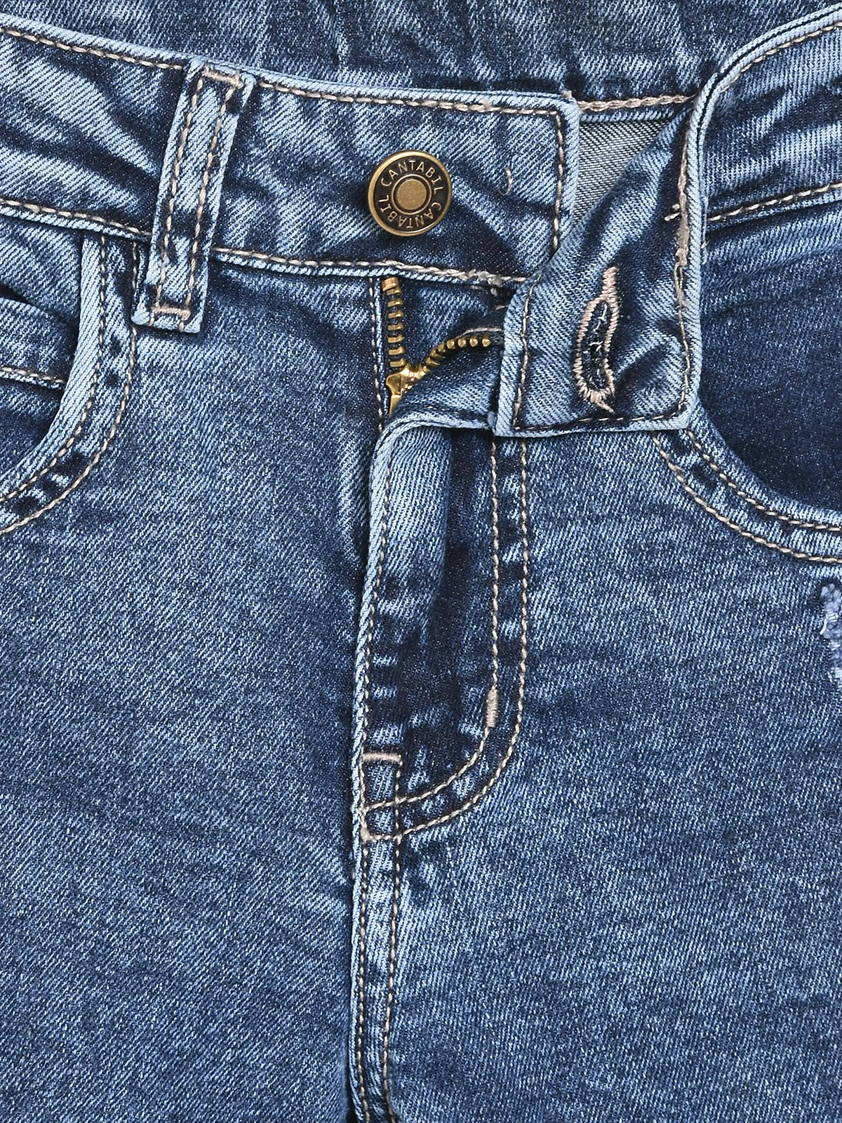 Cantabil Boy's Denim Helium Wash Shorts