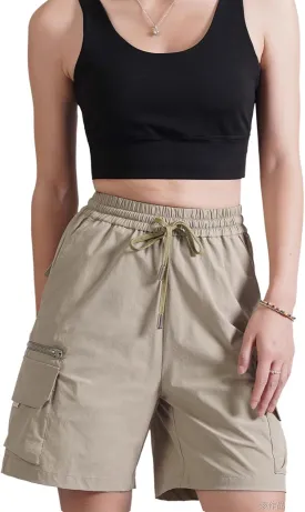 Cargo Shorts Women Y2K Baggy Knee Length Athletic with Pockets Hiking Waterproof Black Pants Men Summer Outfits