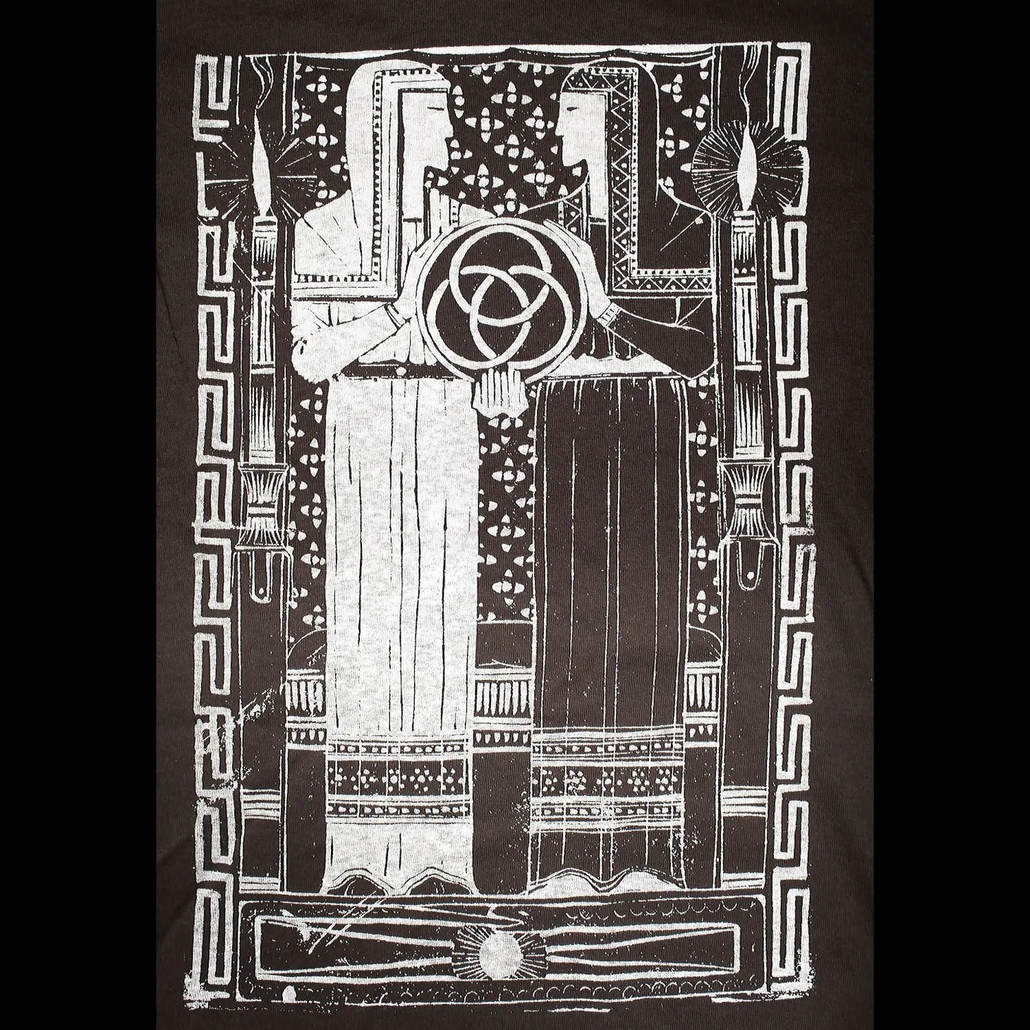 Cotton T-Shirt - Two Figures with a Circle of Rings