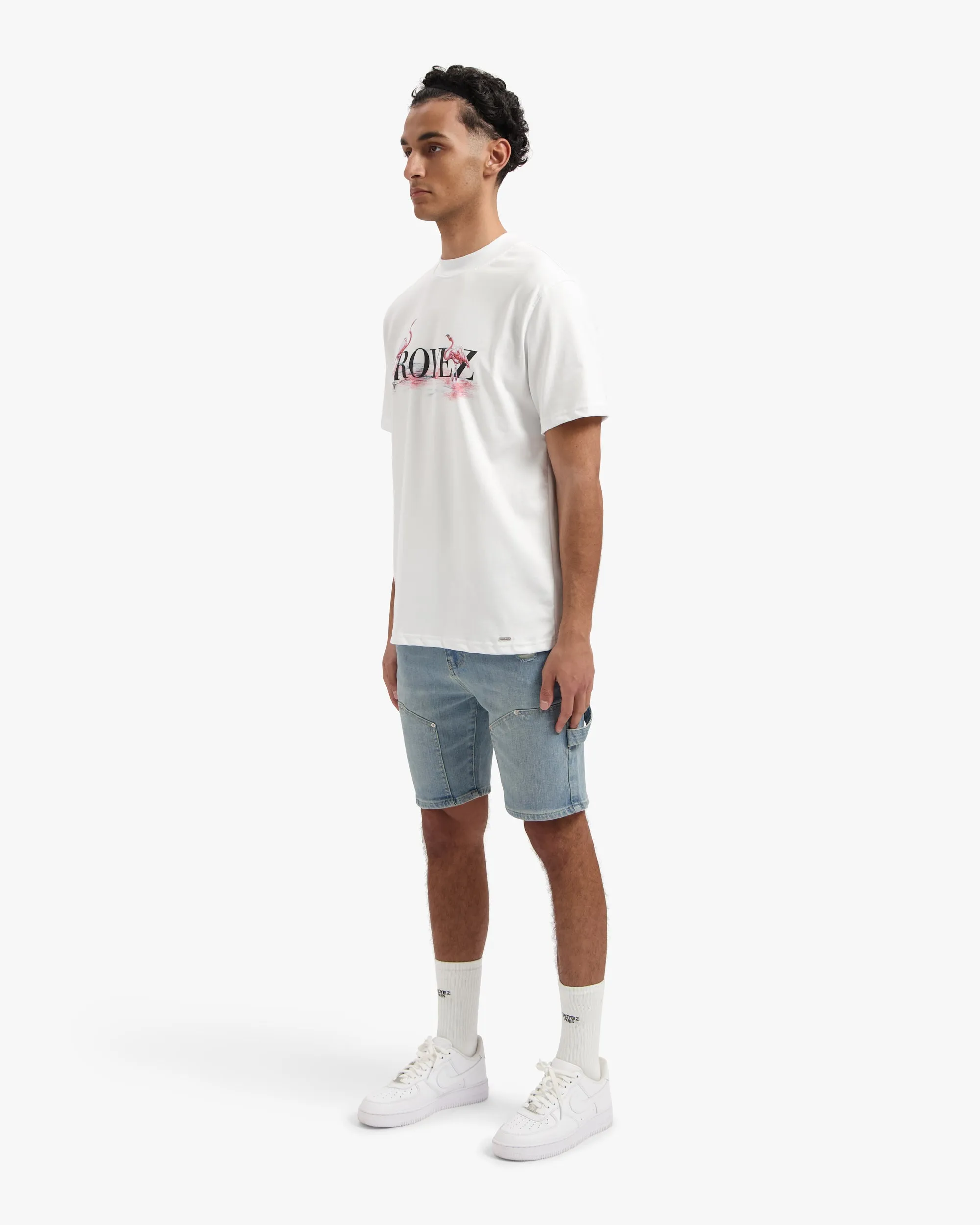 CROYEZ PINK FLAMINGO T-SHIRT - WHITE
