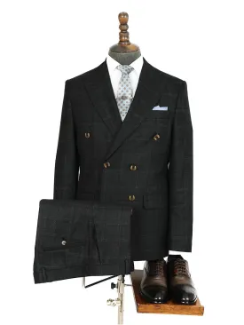 Double Breasted Light Coffee Custom Bespoke Men Suit Tailored
