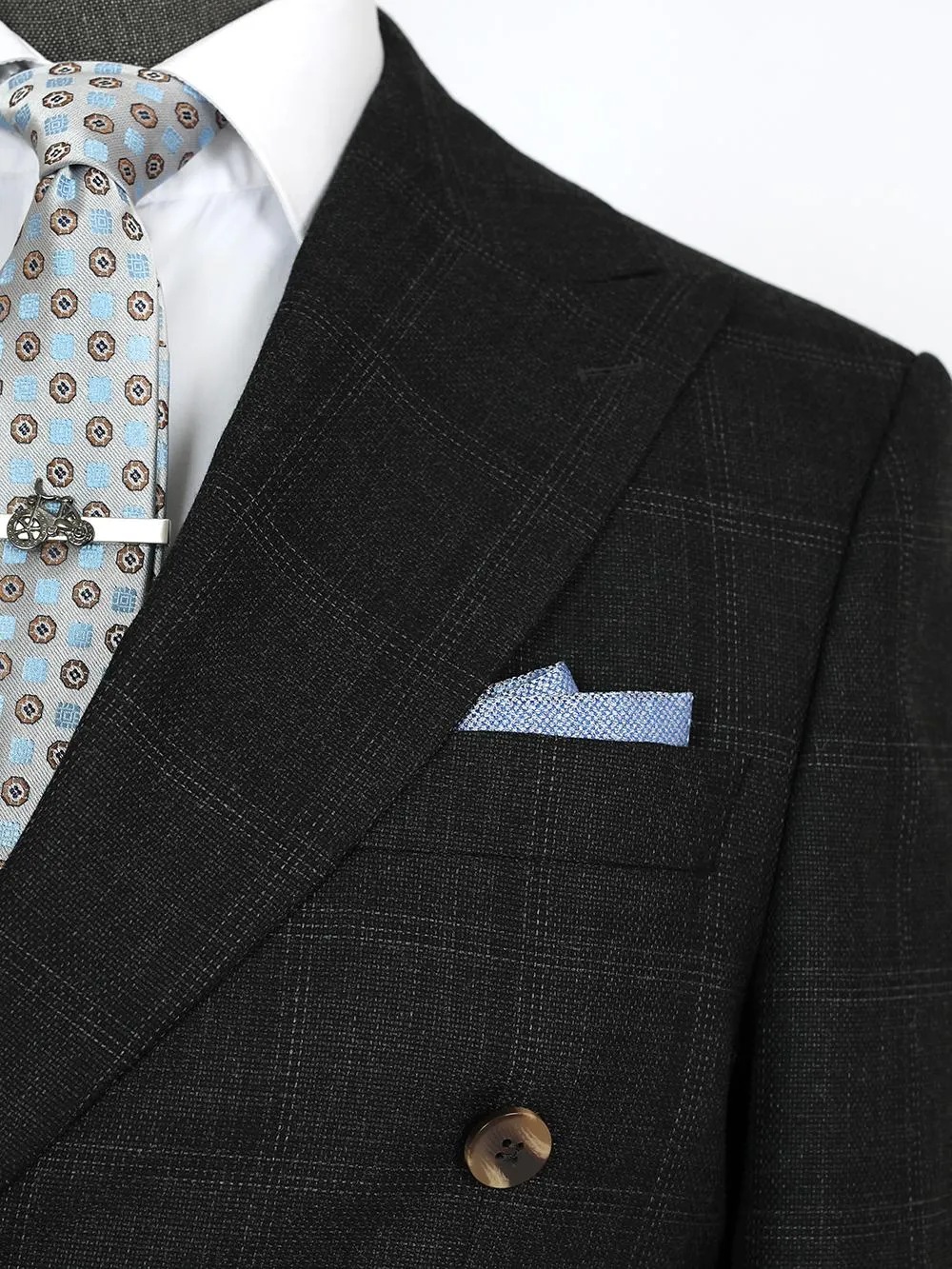 Double Breasted Light Coffee Custom Bespoke Men Suit Tailored