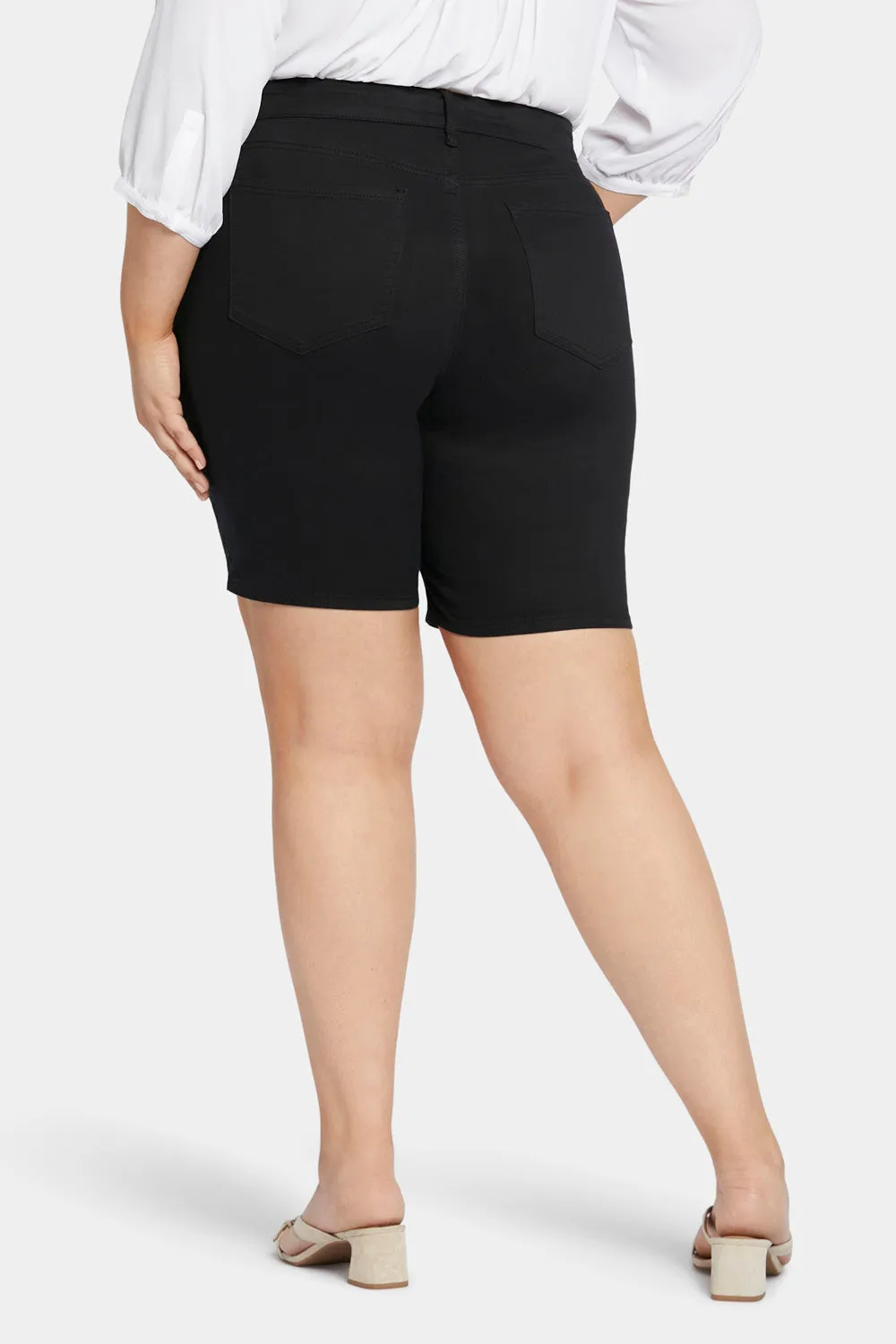 Ella Denim Shorts In Plus Size - Black