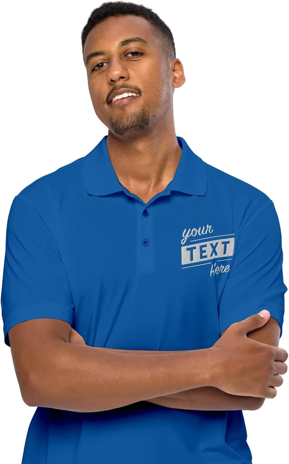 Embroidered Text | Custom Personalized Polo Shirt for Men & Women, Short Sleeve Sports Golf Tennis T-Shirt