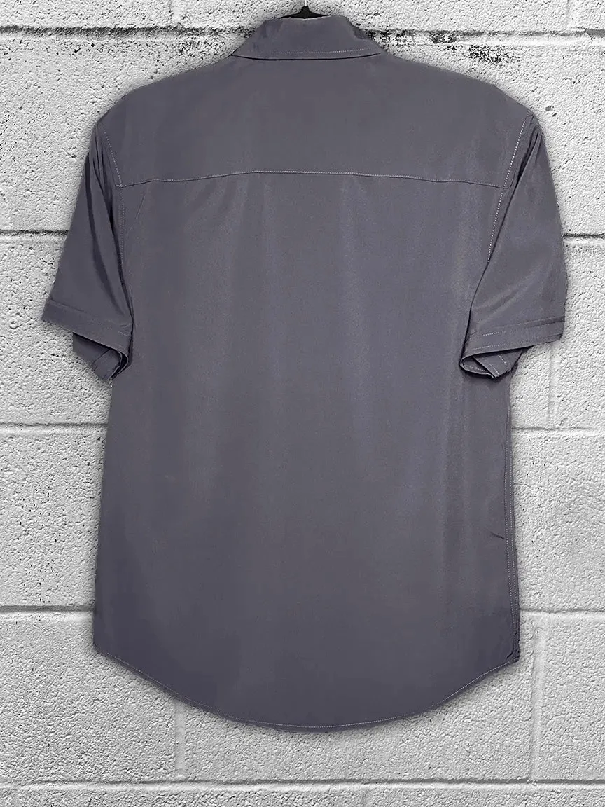 ESSENTIAL SMOKE GREY BUTTON UP
