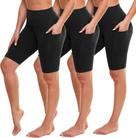 GAYHAY Biker Shorts for Women with Pockets - 8"/5"/3" Booty High Waisted Black Spandex Volleyball Short for Workout Yoga