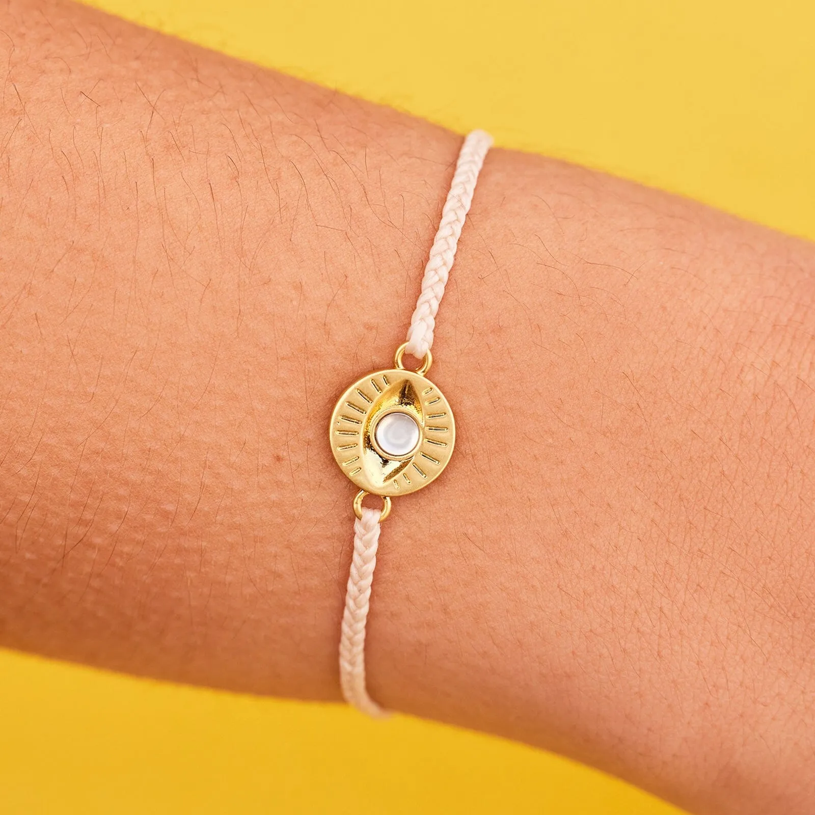 Gemstone Eye Coin Charm Bracelet