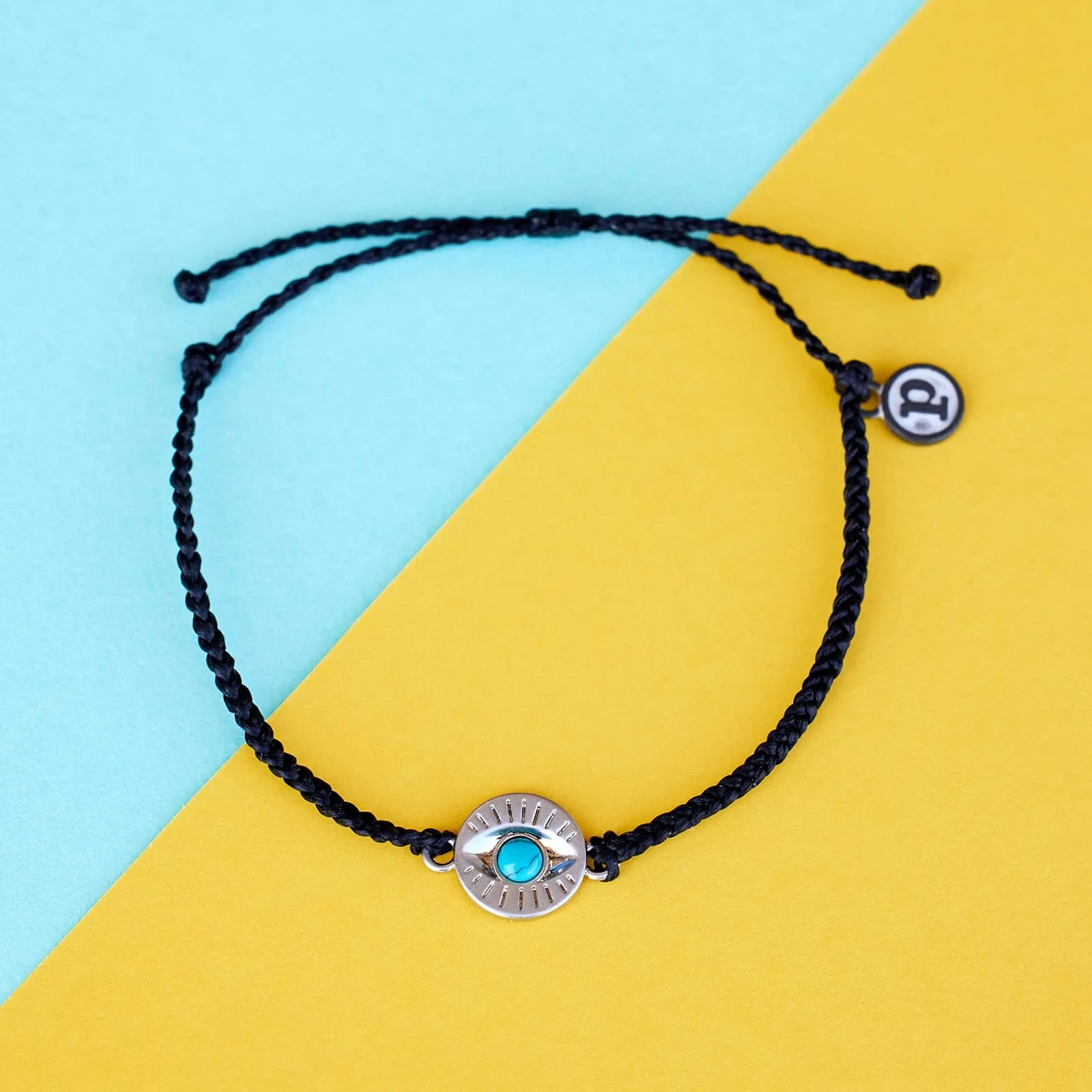 Gemstone Eye Coin Charm Bracelet