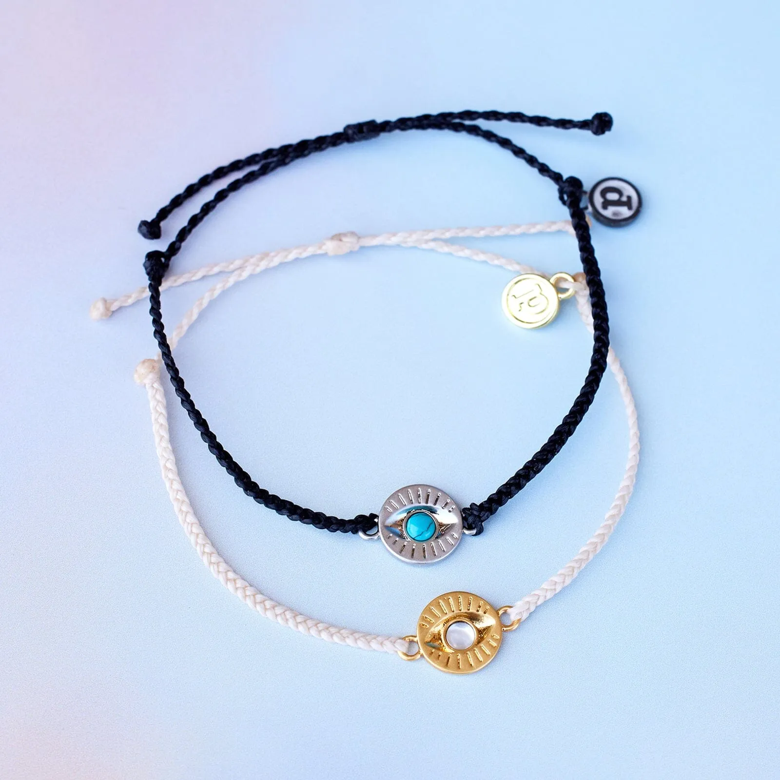 Gemstone Eye Coin Charm Bracelet