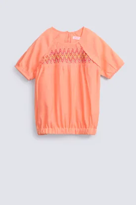 GIRLS EMBROIDERED SMOKING TOP