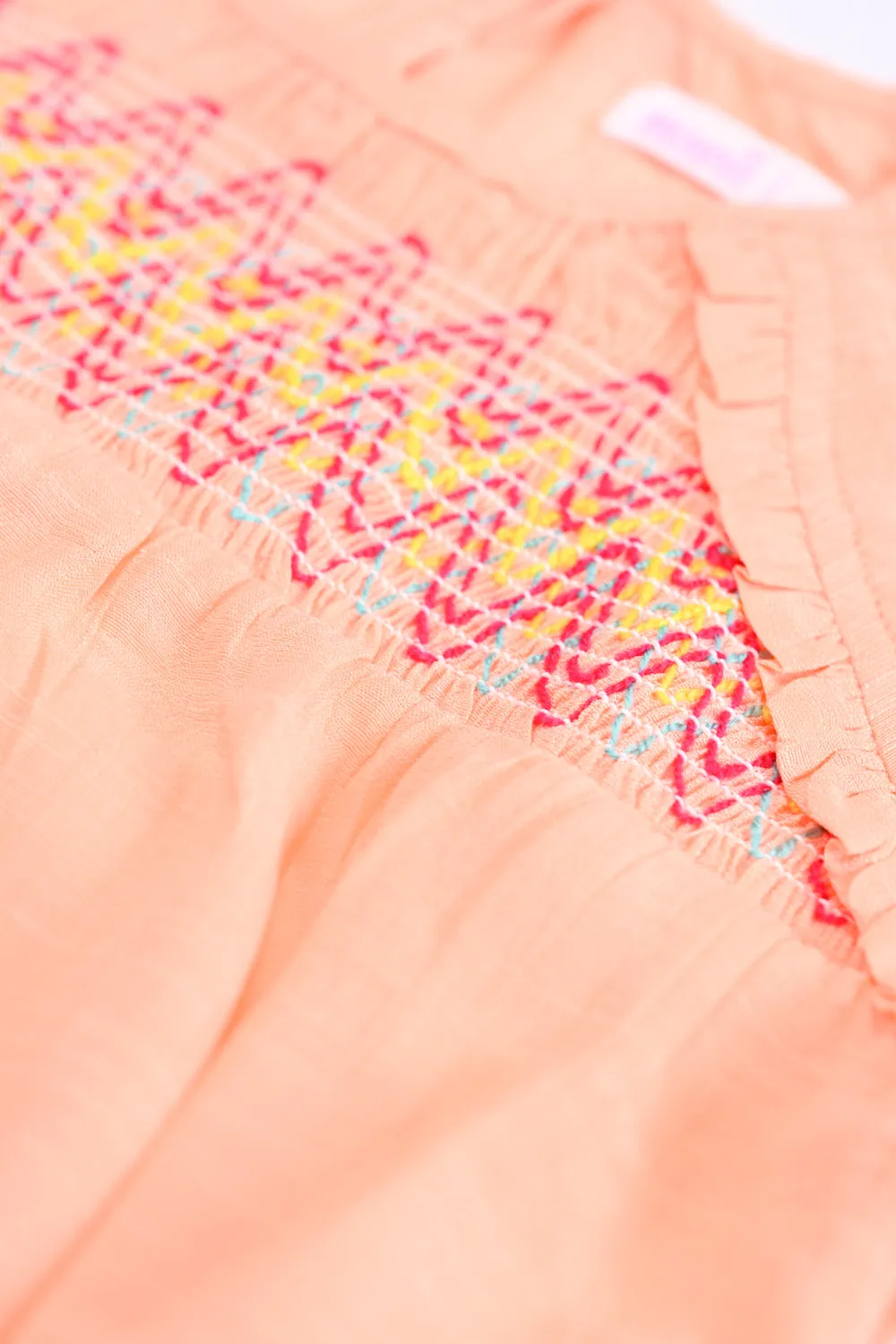 GIRLS EMBROIDERED SMOKING TOP
