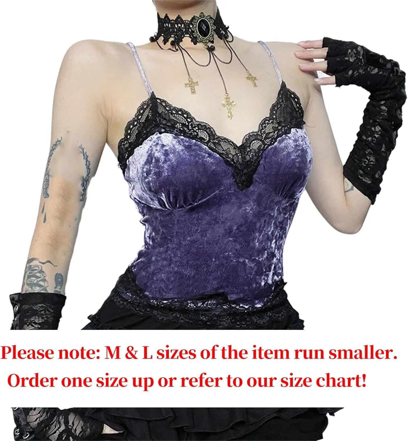 Goth Crop Top for Women or Teens Girls Gothic Trendy Tank Top
