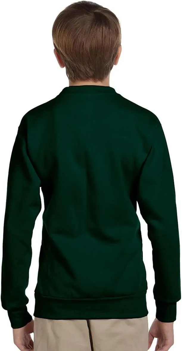 Hanes Boy's Big Cotton Crewneck Fleece Closure Sweatshirt