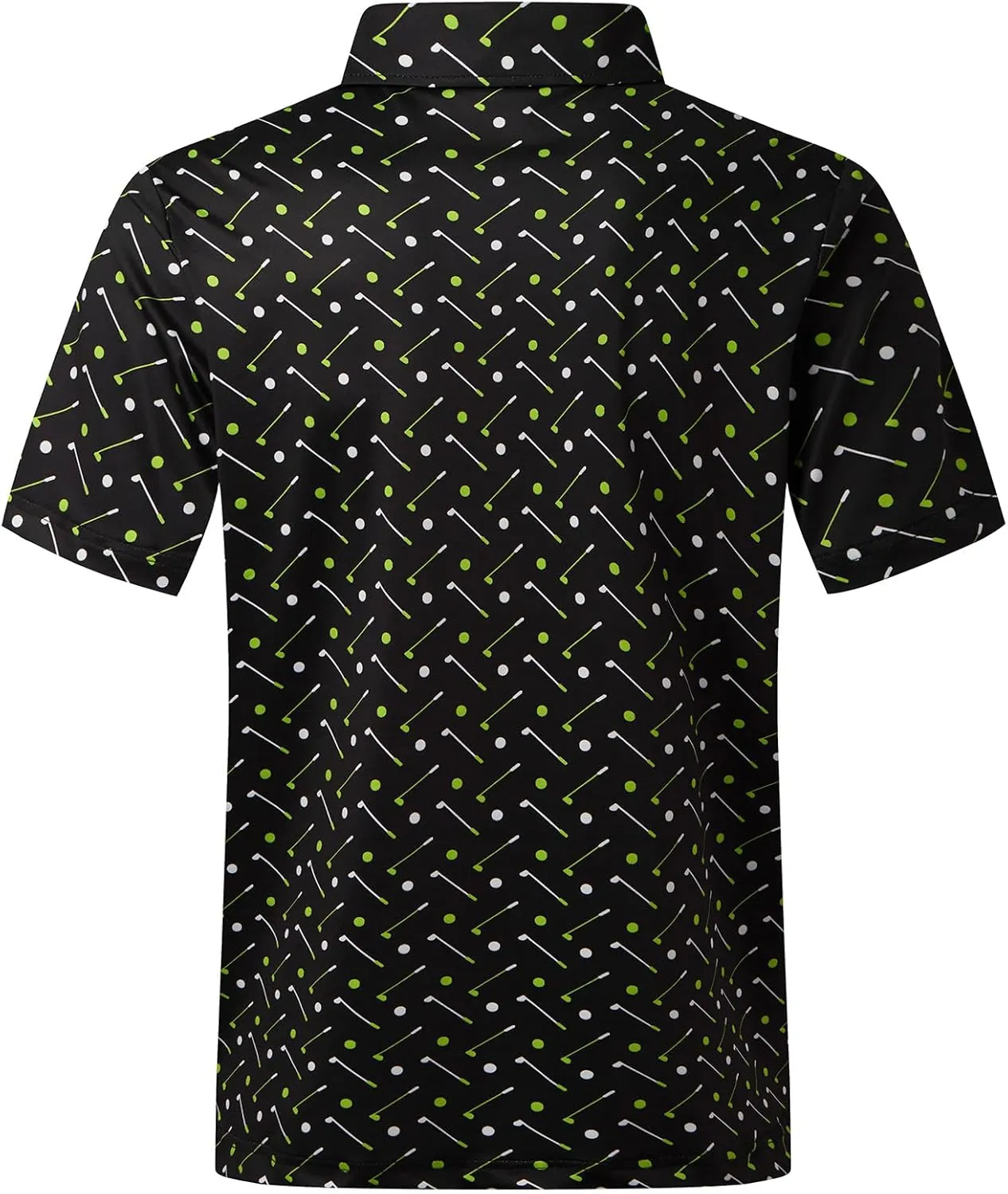 Hardaddy Men's Moisture Wicking Polo Shirts Printed Dry Fit Short Sleeve Collared Golf Shirt