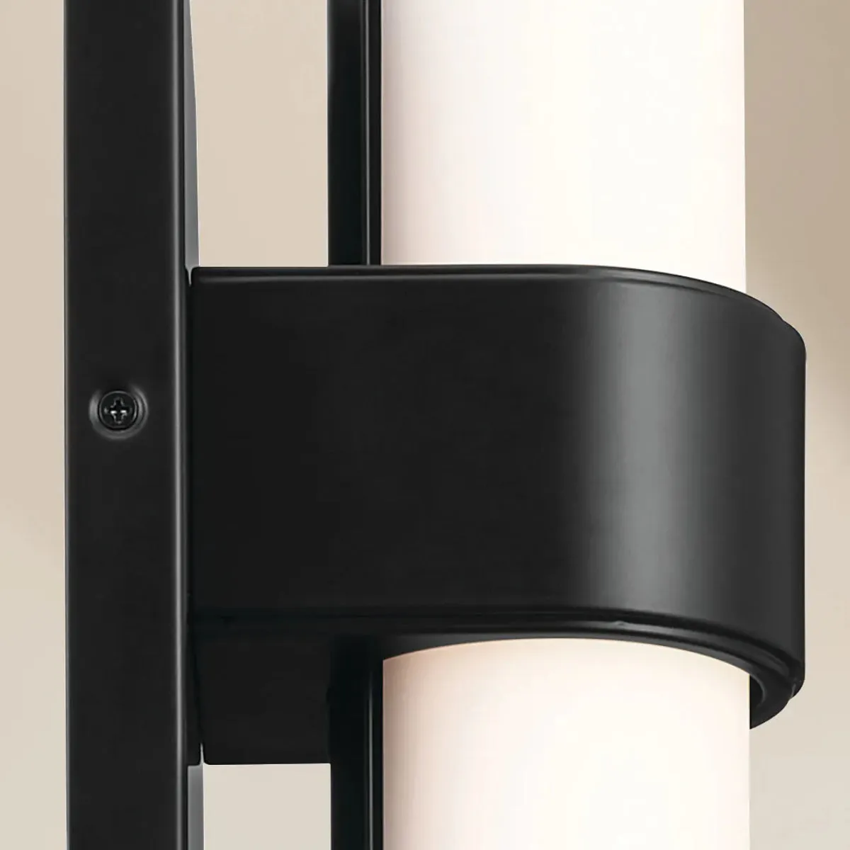 Izza 25 In 1-Light LED Bathroom Vanity Light With Satin Etched Cased Opal Glass, Black Finish
