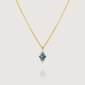 Juliette Necklace With Diamonds and Blue Topaz