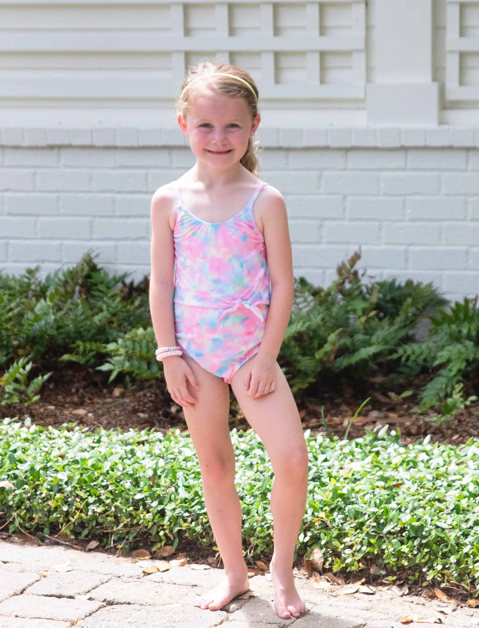 Knot Swimsuit | Multi Color Tie Dye (6, 7)