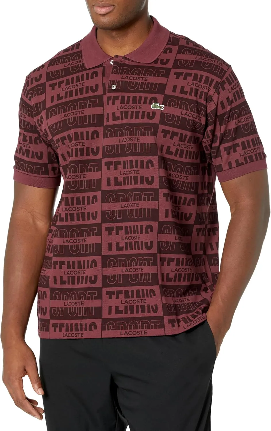 Lacoste Men's Short Sleeve Allover Graphic Polo Shirt